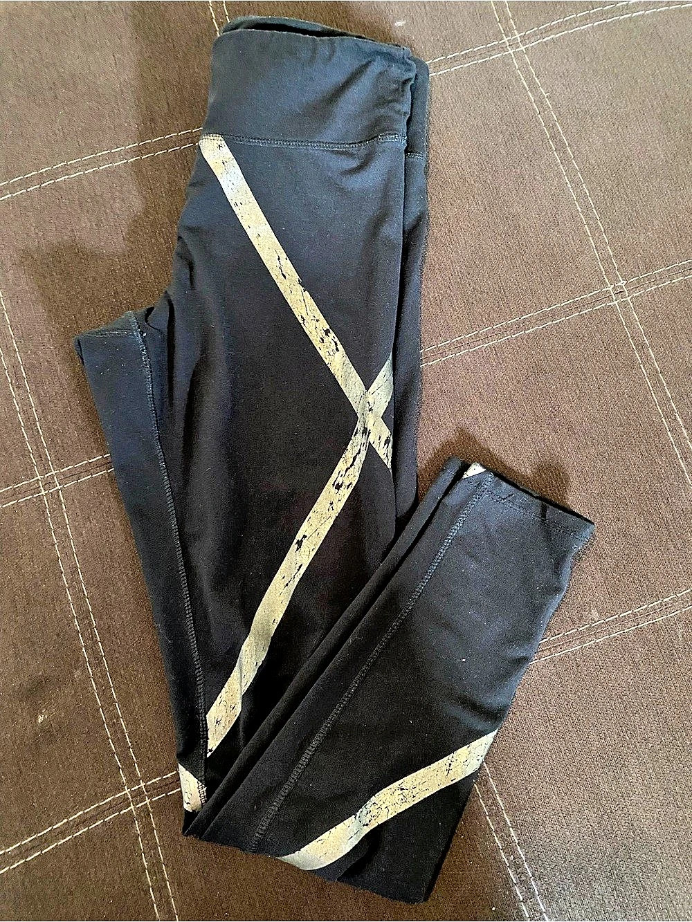 Jessica Simpson Metallic Stripe Leggings Size Medium